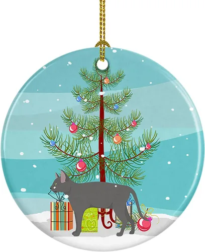 Miniatura 63 de Caroline's Treasures Adorno de cerámica con texto en inglés "Merry Christmas" para colgar en el árbol de Navidad, decoración para el hogar, Navidad