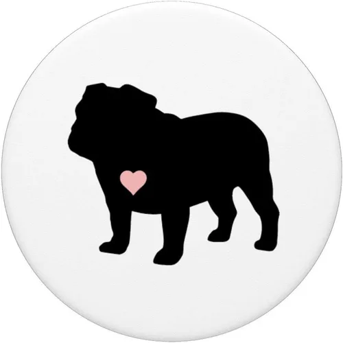 Miniatura 3 de English Bulldog I Love My Bull Dog Mom Pink Blush Heart Cute - PopSockets Grip and Stand for Phones and Tablets