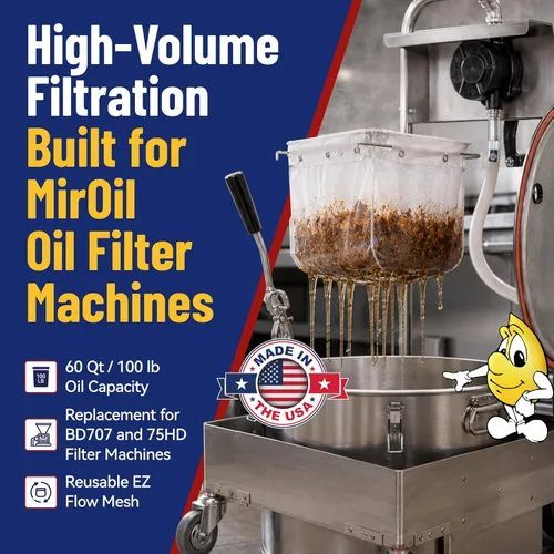 Miniatura 2 de MirOil RC88PS - Bolsa de filtro para freidora solamente, parte 12855, serie EZ Flow, para cargas pesadas de migas, adecuada para capacidad de aceite