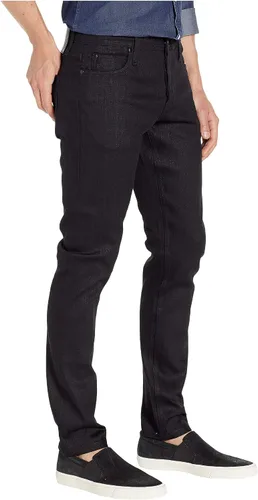 Miniatura 4 de Sin marca la marca apretado en 11 oz sólido negro elástico Selvedge
