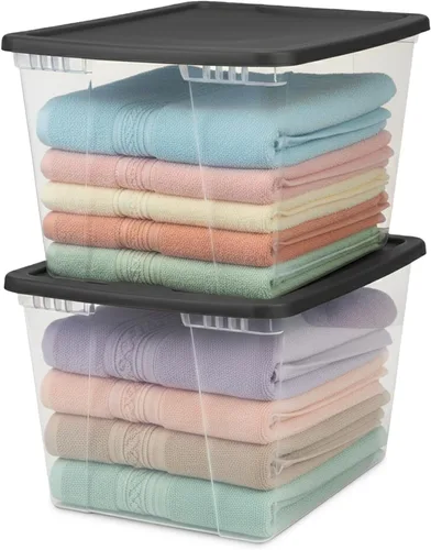 Miniatura 21 de HOMZ - Paquete de 10 contenedores Snaplock, pequeños organizadores de plástico transparentes con tapas, 6 cuartos de galón, azul - Cajas Tapa azul