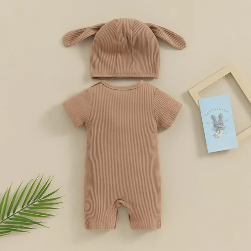 Miniatura 3 de Ursobutegl Mameluco de Pascua para bebé recién nacido, sudadera con capucha y botón