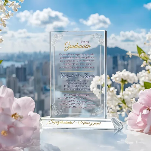 Miniatura 2 de Placa de regalo de graduación de universidad personalizada para ella, con el nombre del graduado, la escuela, la fecha de graduación, regalo