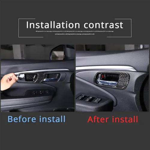 Miniatura 4 de Cubierta interior de la manija de la puerta para Honda Pilot 2016-2022, 4 piezas de material ABS de material ABS accesorios protectores de marco