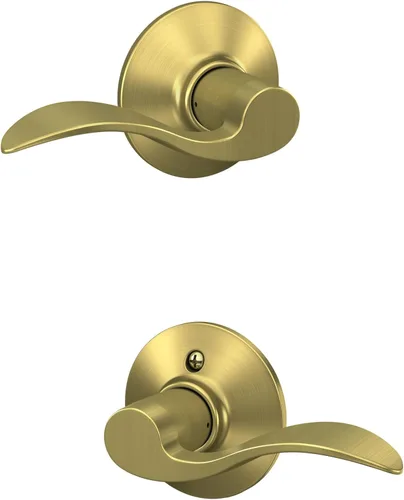 Miniatura 77 de SCHLAGE - Manija de puerta Accent con cerradura de paso libre para pasillo y armario en bronce antiguo - F10 ACC 716 Bronce Envejecido