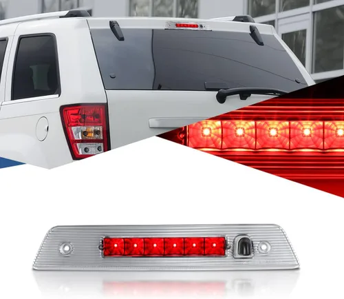 Auto Dynasty Tercera luz de freno LED compatible con Jeep Grand Cherokee 2005-2010, lámpara de carga de cabina central trasera, luz de freno de