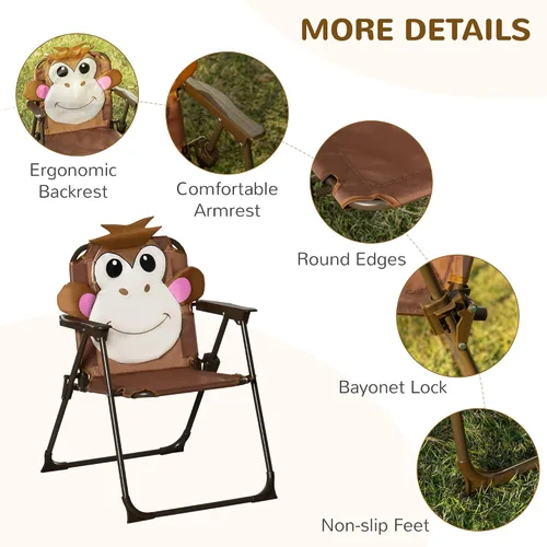 Miniatura 5 de Outsunny Juego de mesa y silla para niños, muebles de jardín plegables para exteriores, mesa de picnic para patio trasero, con sombrilla extraíble