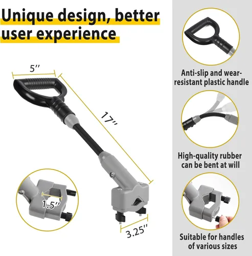 Miniatura 2 de Mango universal para pala de nieve, accesorio de mango protector de espalda para pala de nieve, extensión de mango ergonómico de elasticidad, ajuste