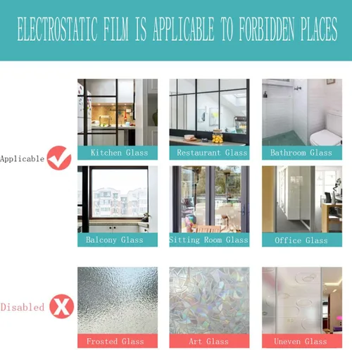 Miniatura 8 de Película de privacidad para ventana color crema azul, calcomanías para ventanas manchadas, adhesivo estático para ventana, adhesivo decorativo