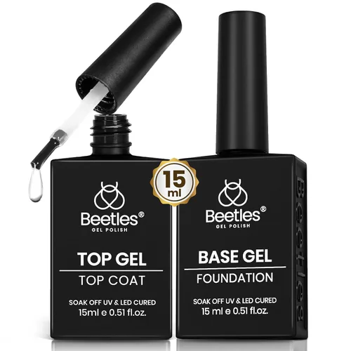 Miniatura 17 de Beetles Esmalte de uñas en gel - Capa base de gel, 15ml, Esmalte de uñas en gel prebondado de larga duración, capa base con lámpara de uñas UV, Capa