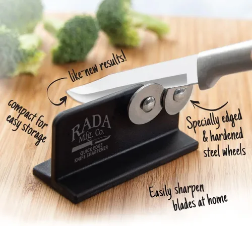 Miniatura 6 de Afilador de cuchillos Rada Quick Edge (R119), 3.5"x2", ruedas de acero inoxidable, fabricado en Estados Unidos
