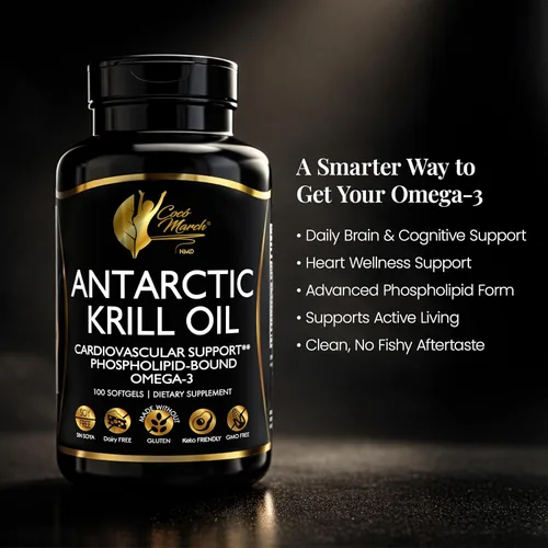 Miniatura 3 de Cocó March N.M.D Aceite de krill antártico puro de 1000 mg – Suplemento de aceite de pescado Omega 3 con EPA, DHA, colina y astaxantina – Absorción