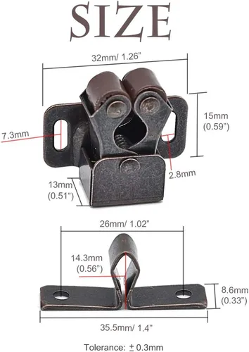 Miniatura 2 de 20 pestillos de acero laminado en frío (tono bronce)