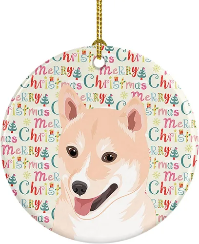 Miniatura 203 de Caroline's Treasures Bulldog Francés Azul de Navidad Adorno de Cerámica Decoraciones Colgantes para Árbol de Navidad para Hogar Navidad, Festividad