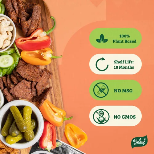Miniatura 5 de BELEAF - Cecina a base de plantas de jalapeño Delicioso sustituto de carne Bajo en carbohidratos, sin OMG, sin lácteos, proteína vegetal