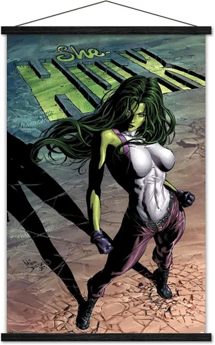 Miniatura 8 de Trends International Marvel Comics - Póster de pared She-Hulk #29, 22.375 x 34 pulgadas, versión enmarcada de madera de granero Versión enmarcada