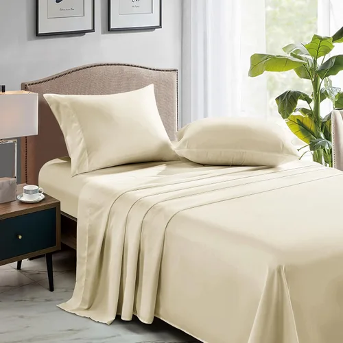 Miniatura 3 de FreshCulture Sábanas Planas King Solo, Paquete de 6, Sábanas de Microfibra Suave para Hogar, Salones, Hoteles, Sábanas Planas a Granel Solo