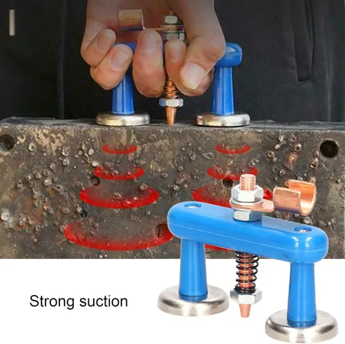 Miniatura 4 de Soporte de soldadura magnética Cabeza de imán de soldadura Accesorios de soldadura de cola de cobre Soldadura de abrazadera de tierra magnética
