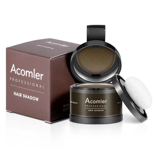 Miniatura 2 de Acomler Color de Cabello en Polvo de Sombra para Retoque Instantáneo de Raíces, Cobertura de Raíces, Marrón Oscuro para Cabello Ralo, Cobertura