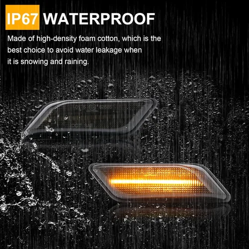 Miniatura 5 de Luces de señal de giro LED secuenciales frontales ámbar de reemplazo para Z3 Coupe/Roadster 1996-2002, lente ahumada, marcador lateral dinámico