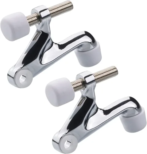 Miniatura 7 de Paquete de 2 topes de puerta con pasador de bisagra, accesorios ajustables de alta resistencia, 2-3/8 x 15/16 pulgadas, negro mate con puntas
