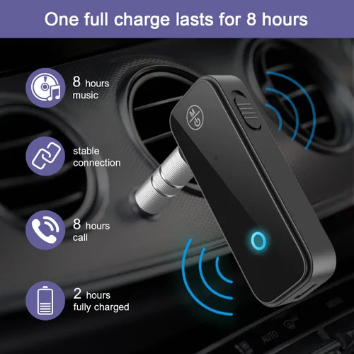 Miniatura 3 de Adaptador AUX Bluetooth para automóvil, receptor Bluetooth 5.3 y transmisor para automóvil viejo/estéreo doméstico/TV, adaptador de audio
