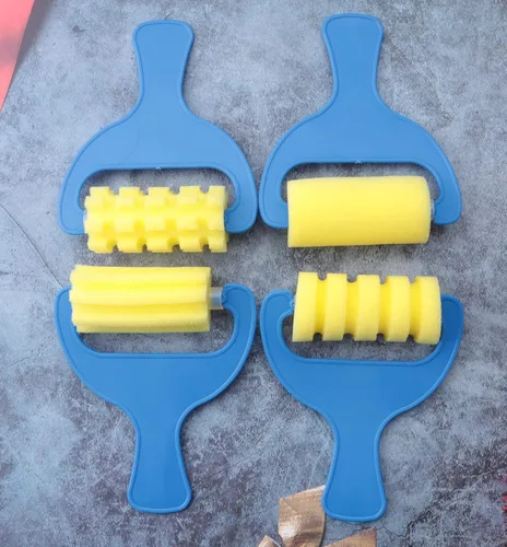 Miniatura 2 de Juego de 8 rodillos de esponja de pintura, lavables, suaves, brochas de pintura, esponja de rodillo de espuma para niños, dibujo, manualidades