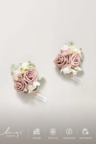 Miniatura 4 de Ling's moment 2 ramilletes de muñeca de graduación, flores artificiales, ramilletes para niña/madre, decoración de muñeca para regreso a casa, boda