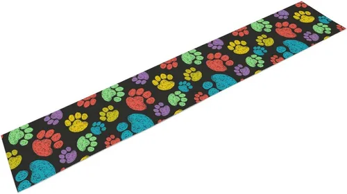 Miniatura 2 de Camino de mesa con diseño de patas de perro, lindo animal con estampado de patas de cachorro, decoración de fiesta de cumpleaños, casa de campo