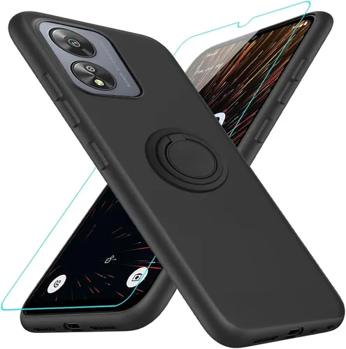 Miniatura 10 de Funda compatible con Blackview Shark 6/Oscal Tiger 8 con protector de pantalla, soporte de anillo giratorio de 360°, TPU a prueba de golpes, funda