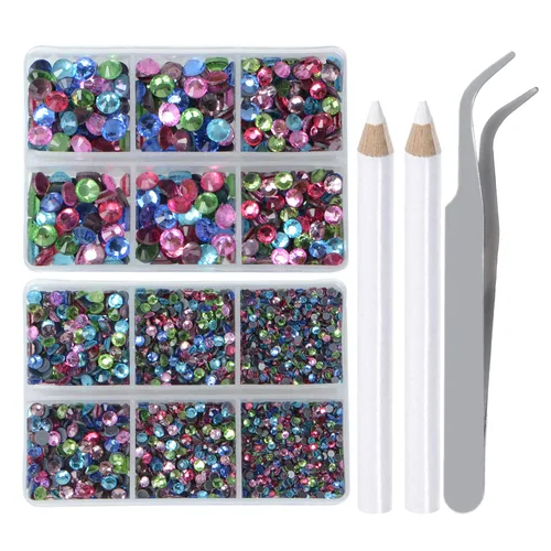 Miniatura 11 de LPBeads 10000 unidades de diamantes termoadhesivos SS6 amatista con parte trasera plana, gemas de diamantes de imitación de cristal redondas