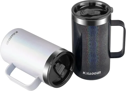Miniatura 7 de KXIAOCHEN - Taza de café aislada de 20 onzas con tapa, taza de café de acero inoxidable, vaso de café de doble pared con aislamiento al vacío
