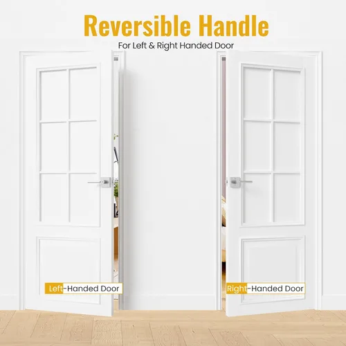 Miniatura 5 de Manija de puerta de entrada HOSOM con cerradura y llave, área comercial y residencial, palanca de puerta de entrada moderna para exterior, cerradura