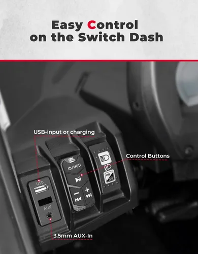 Miniatura 4 de KEMIMOTO Sistema de sonido UTV de 6.5 pulgadas, altavoces UTV, barra de sonido estéreo superior Bluetooth para UTV, se adapta a jaulas de rollo