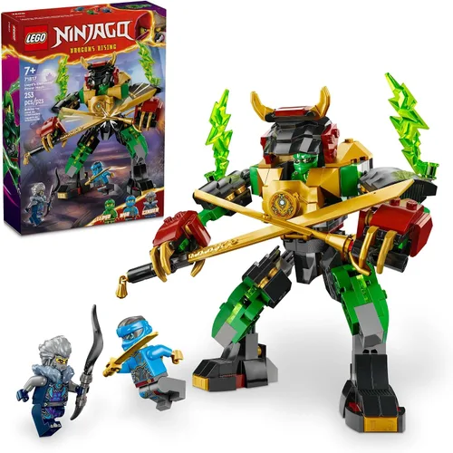 LEGO NINJAGO 71817 - Juego de batalla personalizable con Mech de Poder Elemental de Lloyd con 3 figuras de acción Ninja, juego de aventuras para