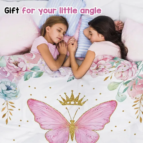Miniatura 5 de J&SBGFT Manta de bebé niña personalizada, manta de recepción de mariposa, regalo personalizado para recién nacido, 30 x 40 pulgadas, color 18