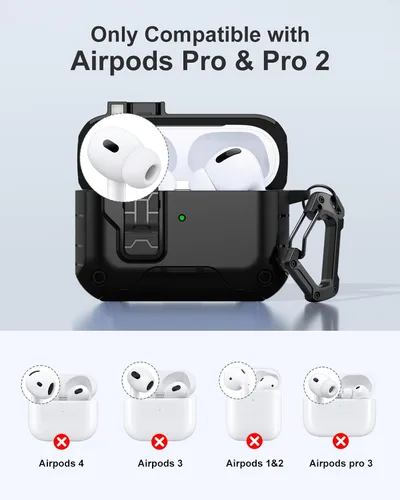Miniatura 2 de Lerobo Funda para AirPods Pro 2, Compatible con Apple Airpod Pro Case de 2ª/1ª Generación con Soporte para Teléfono, Bloqueo Magnético y Kit