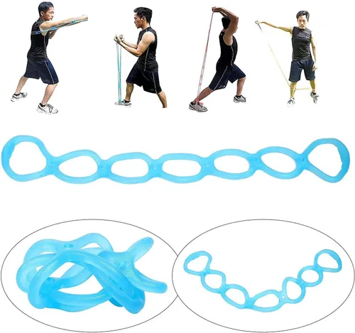 Miniatura 3 de Banda elástica de ejercicio de 7 anillos, banda de resistencia elástica de silicona portátil, bandas flexibles para pilates, correa de estiramiento