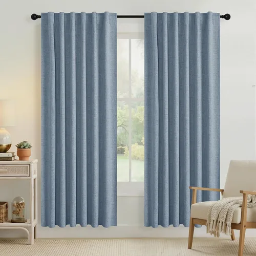Miniatura 54 de RYB HOME Cortinas cortas opacas 100% marrones, 45 pulgadas de largo, 52 pulgadas de ancho, bloqueo de luz y aislamiento térmico para cocina