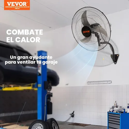 Miniatura 2 de VEVOR - Ventilador de pared de 18.0 pulgadas oscilante, de 3 velocidades, alta velocidad máxima de 4000 CFM, ventilador de pared industrial