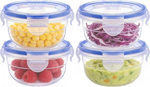Miniatura 8 de KIGI Pequeño recipiente de plástico para almacenamiento de alimentos para aperitivos, almuerzo y preparación de comidas, sin BPA, tapas herméticas