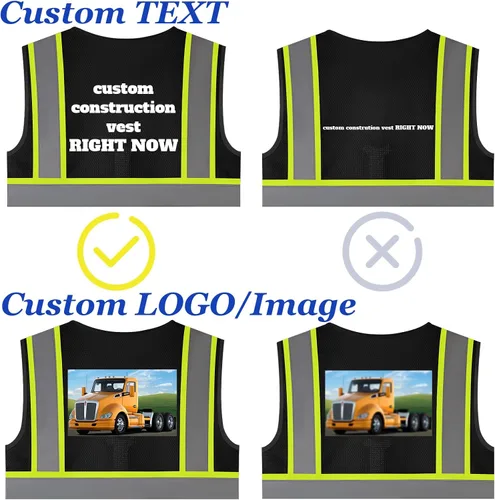 Miniatura 6 de Chaleco de seguridad reflectante de malla con logotipo personalizado con cremallera Chaleco de alta visibilidad para construcción al aire libre Ropa