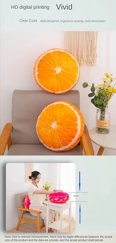 Miniatura 4 de Fruit Pillow Home - Cojín redondo con forma de cojín de felpa (13 pulgadas, marrón, estaca)
