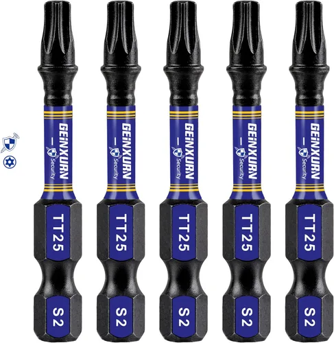 Miniatura 17 de Geinxurn Juego de brocas de destornillador magnético de impacto de seguridad T15 de 2 pulgadas, juego de brocas de potencia de cabeza Torx #15 de 51