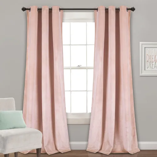 Miniatura 24 de Lush Decor Prima Velvet Sólido - Par de paneles de cortinas para ventana con ojales de filtrado de luz, 95" L x 38" A, Negro
