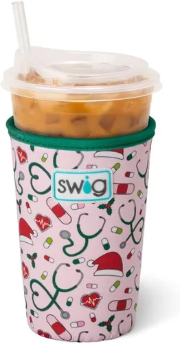 Miniatura 20 de Swig Life Coolie de Taza Helada Mediana, Funda Aislante de Taza de Café Helado de Halloween de 22oz con Asa, Coolie Aislado de Neopreno Mantiene