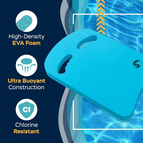 Miniatura 2 de Sunlite Sports Swimming Kickboard - One Size Fits All - A Great Training Aid for Children and Adults 2) Estándar Ergo Azul