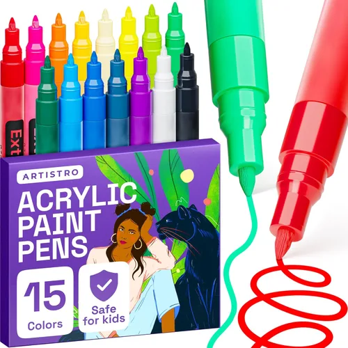 Miniatura 10 de Bolígrafos de pintura acrílica, 42 marcadores de pintura acrílica, bolígrafos de pintura de punta extrafina (0.028 in) – Ideal para pintura