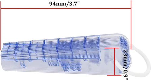 Miniatura 2 de Medidor plástico de 0.002 in a 0.079 in de medición de espacio métrico hoja 19 hojas
