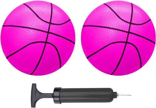 Miniatura 10 de ABAJI Mini pelotas de baloncesto azules, paquete de 2, juego de 12.7 cm con bomba y aguja, material duradero para mini aro, para niños de 3 años